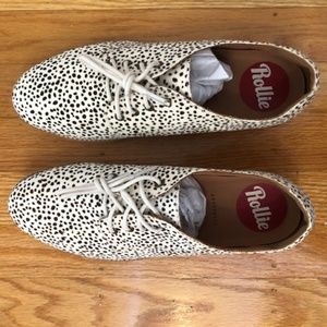 NEW Rollie Women's Derby - Snow Leopard Calf Hair